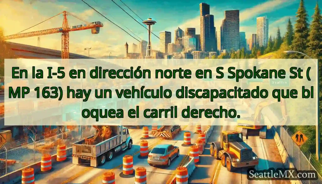 En la I-5 en dirección norte en S Spokane St (MP