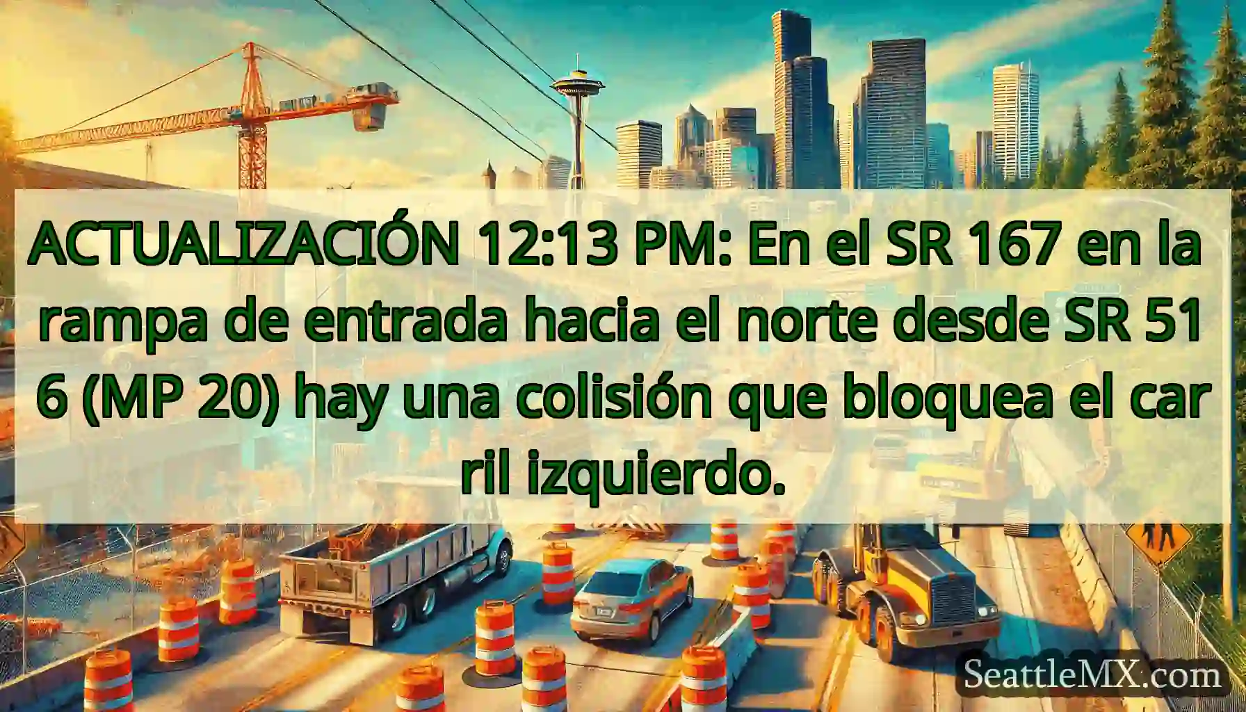 ACTUALIZACIÓN 12:13 PM: En el SR 167 en la rampa