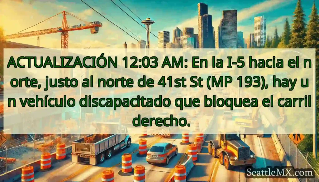 ACTUALIZACIÓN 12:03 AM: En la I-5 hacia el norte,