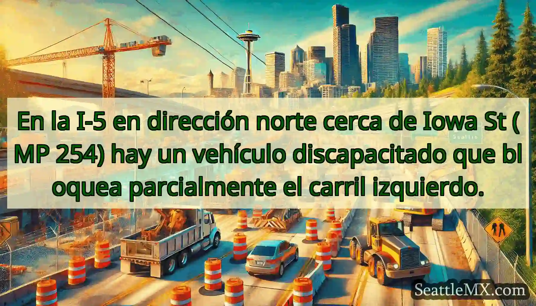 En la I-5 en dirección norte cerca de Iowa St (MP