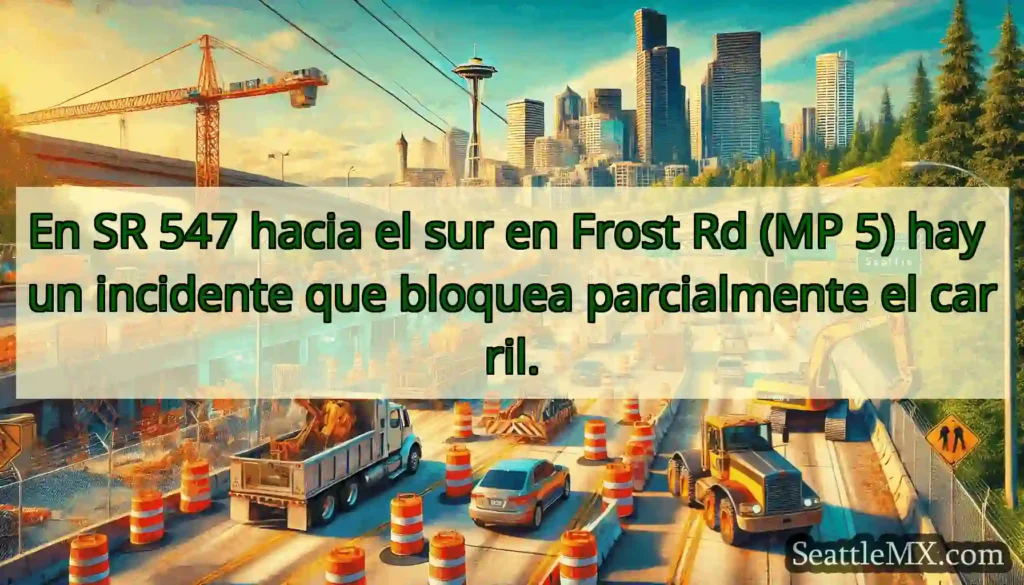 En SR 547 hacia el sur en Frost Rd (MP 5) hay un