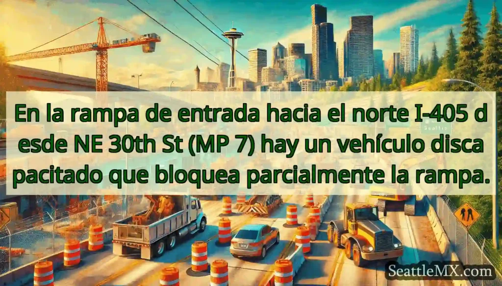 En la rampa de entrada hacia el norte I-405 desde