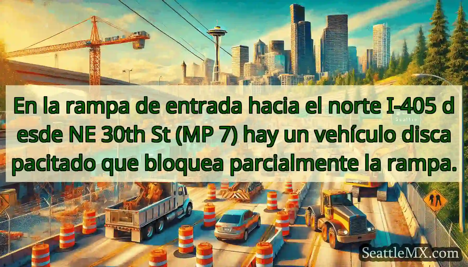 En la rampa de entrada hacia el norte I-405 desde