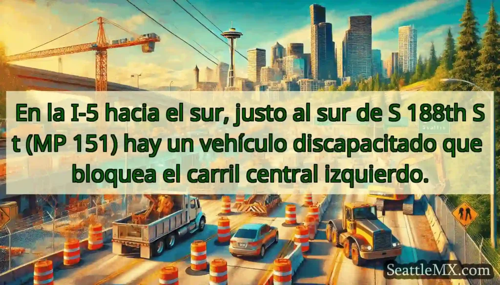 En la I-5 hacia el sur, justo al sur de S 188th