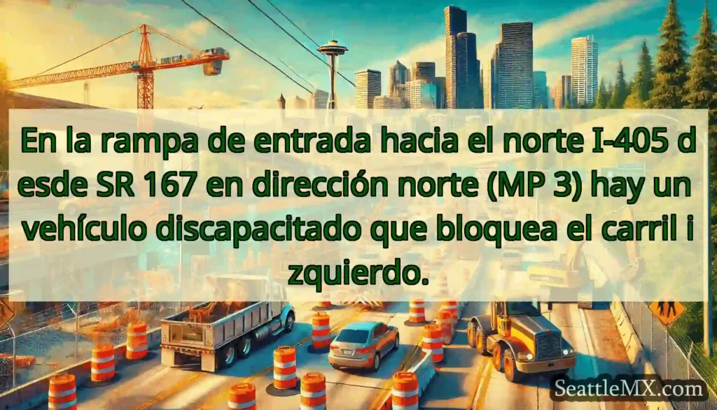 En la rampa de entrada hacia el norte I-405 desde