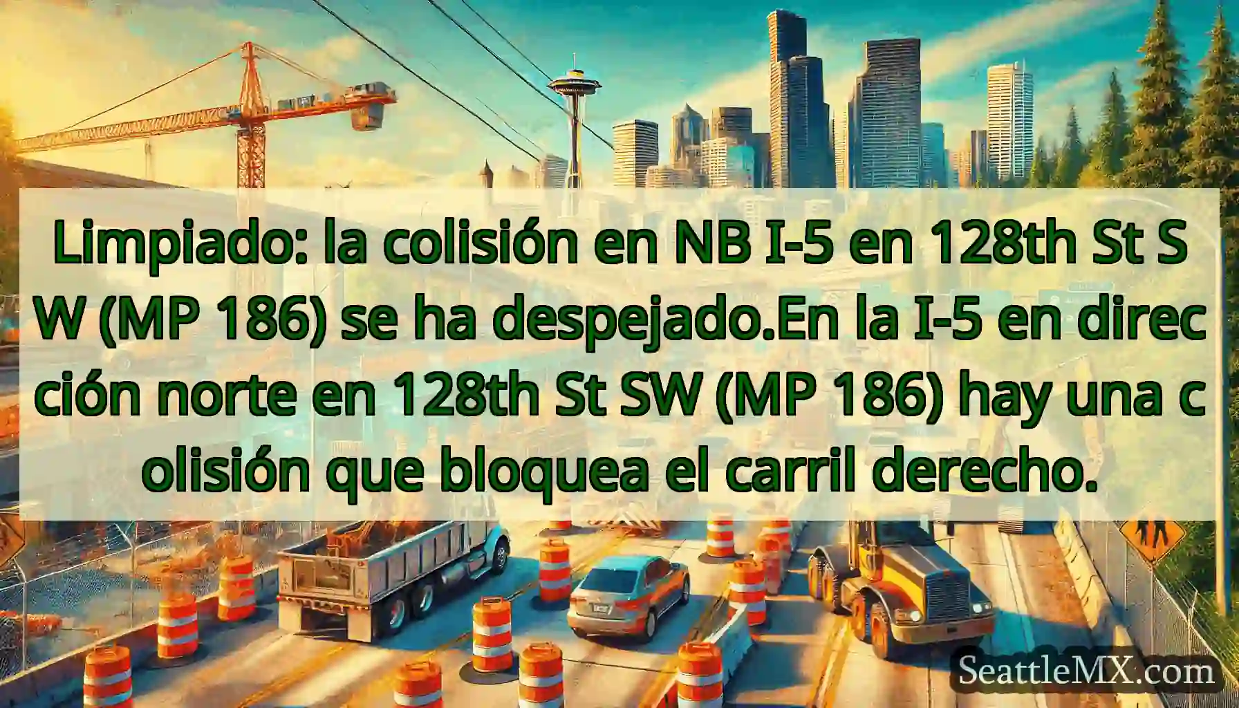 Limpiado: la colisión en NB I-5 en 128th St SW