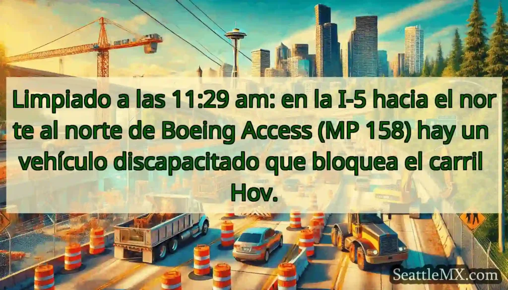 Limpiado a las 11:29 am: en la I-5 hacia el norte