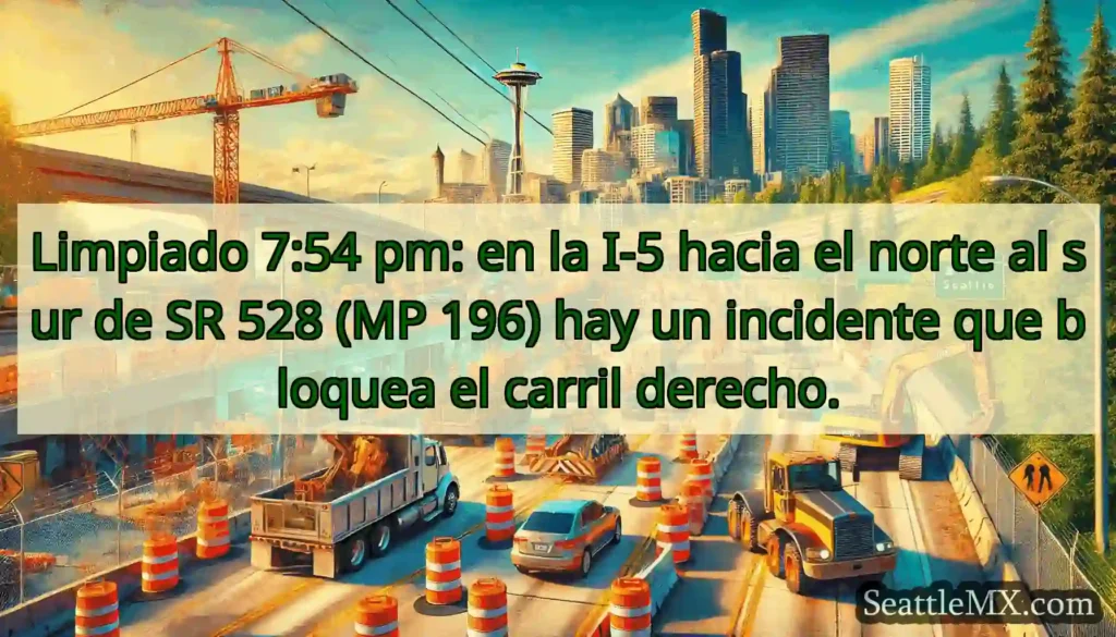 Limpiado 7:54 pm: en la I-5 hacia el norte al sur
