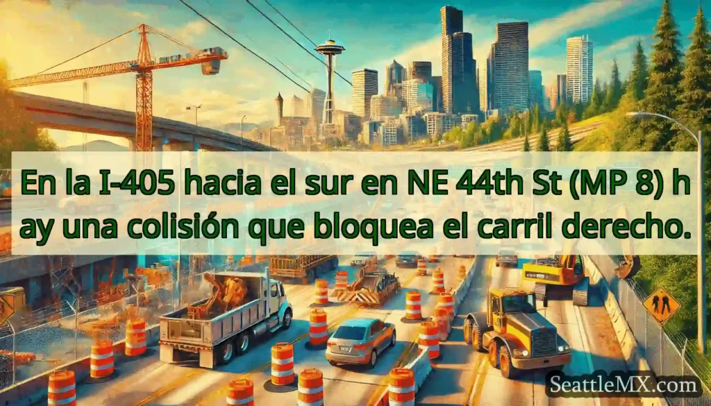 En la I-405 hacia el sur en NE 44th St (MP 8) hay