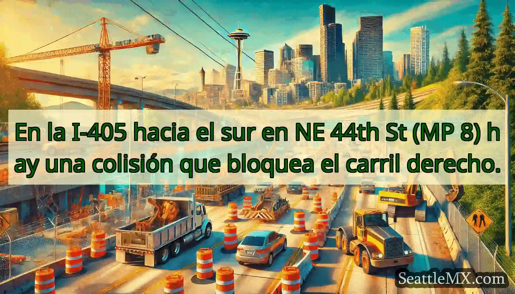 En la I-405 hacia el sur en NE 44th St (MP 8) hay