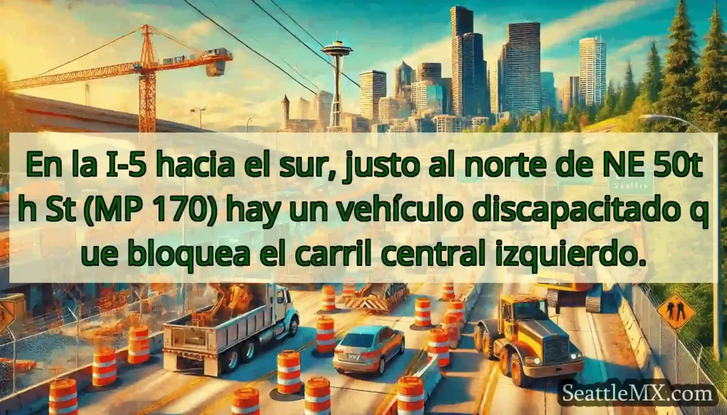 En la I-5 hacia el sur, justo al norte de NE 50th