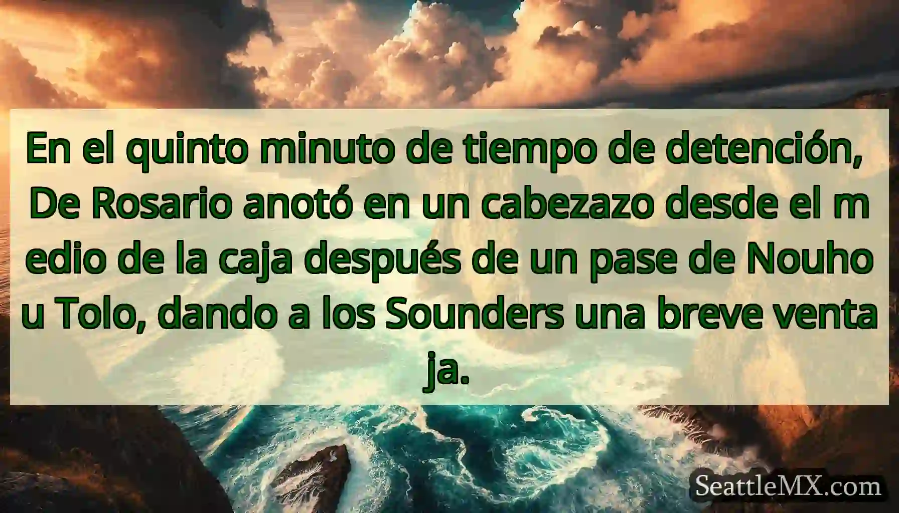 En el quinto minuto de tiempo de detención, De