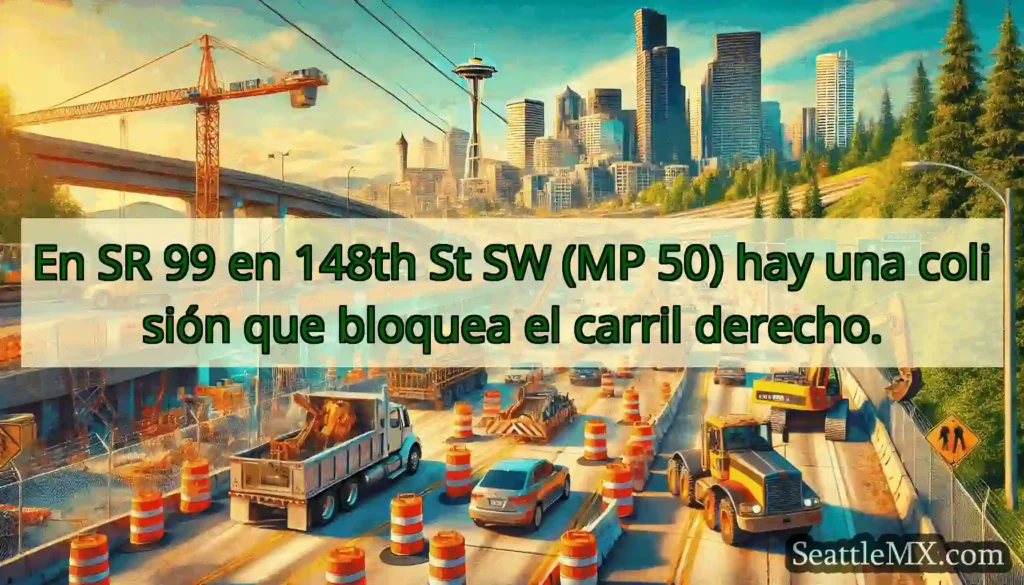 En SR 99 en 148th St SW (MP 50) hay una colisión