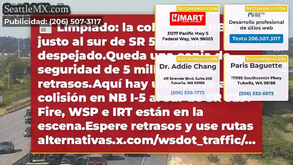 Limpiado: la colisión en NB I-5 justo al sur de
