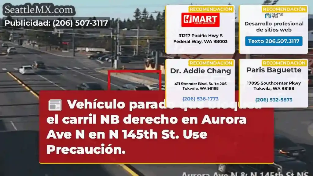 Vehículo parado que bloquea el carril NB derecho
