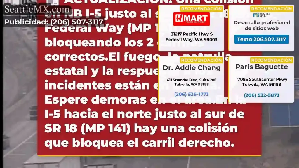 ACTUALIZACIÓN: Una colisión en NB I-5 justo al