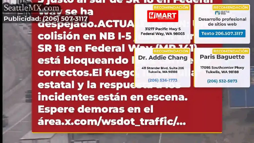 Limpiado: La colisión en NB I-5 justo al sur de