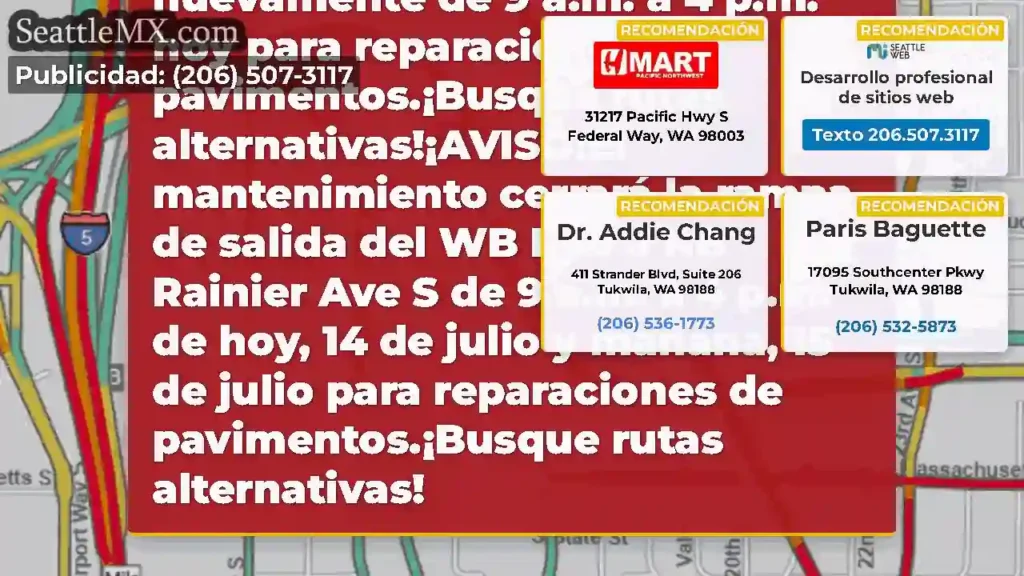 ¡RECORDATORIO!El mantenimiento cerrará la rampa