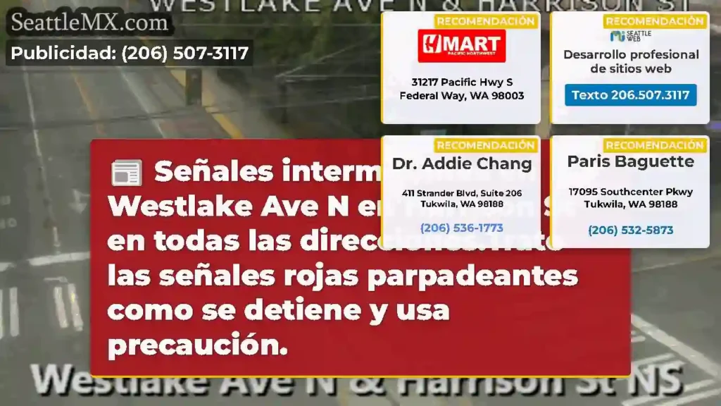 Señales intermitentes en Westlake Ave N en