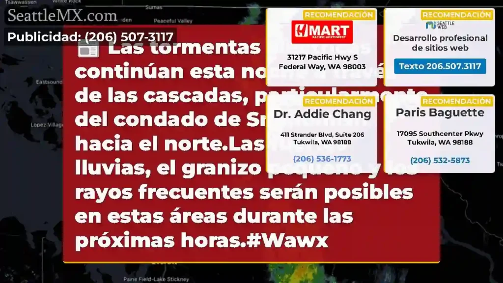 Las tormentas eléctricas continúan esta noche a