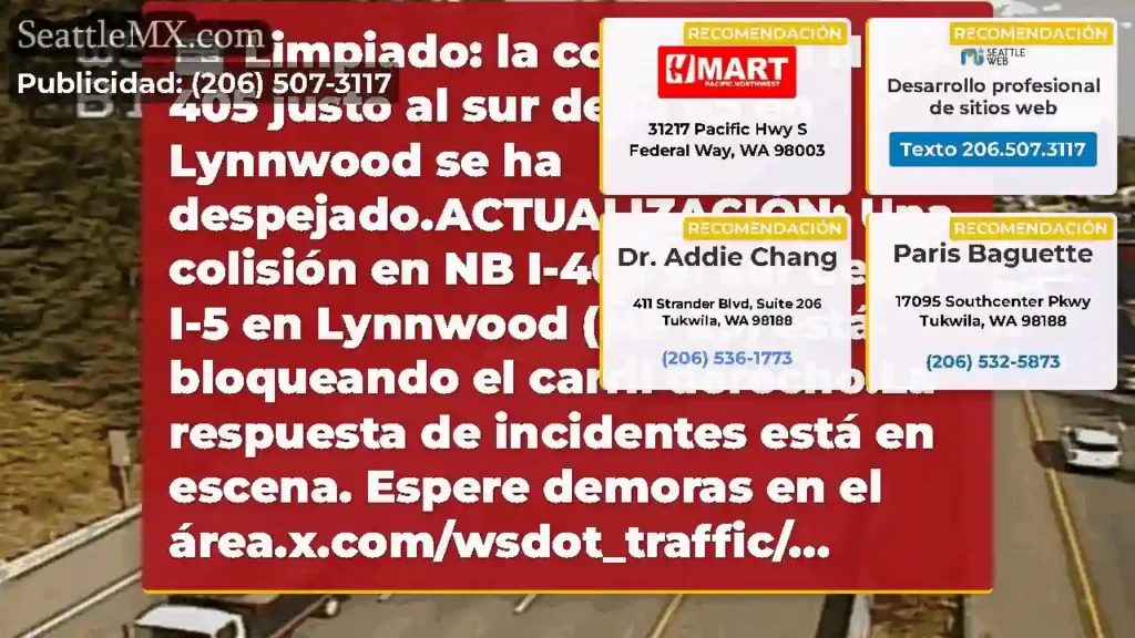 Limpiado: la colisión en NB I-405 justo al sur de
