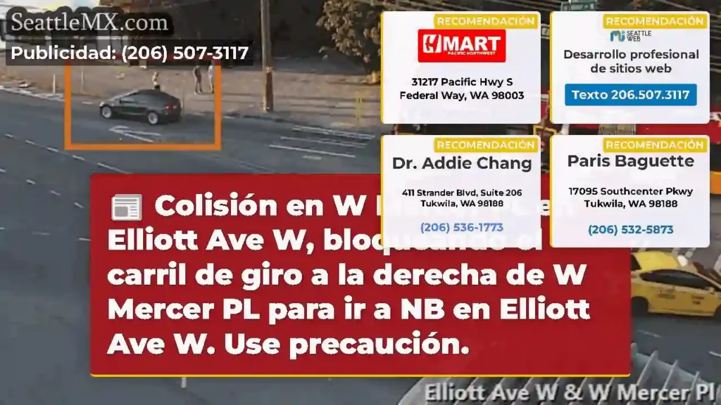 Colisión en W Mercer PL en Elliott Ave W,