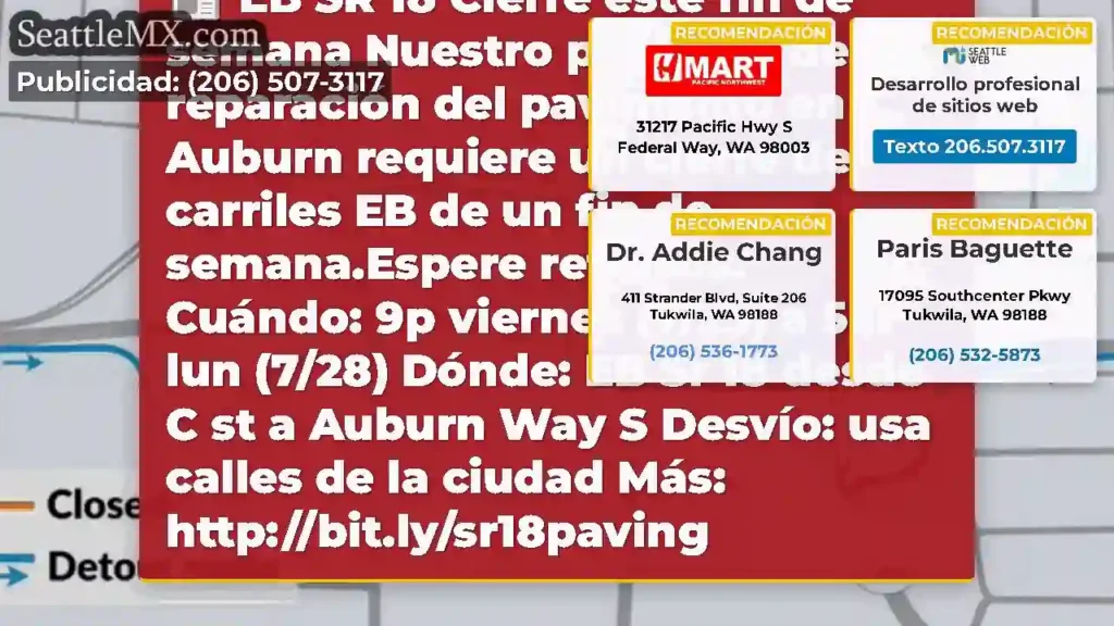 EB SR 18 Cierre este fin de semana
