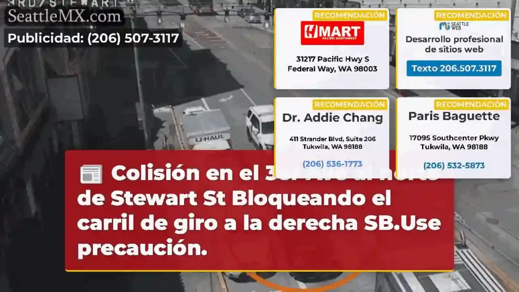 Colisión en el 3er Ave al norte de Stewart St