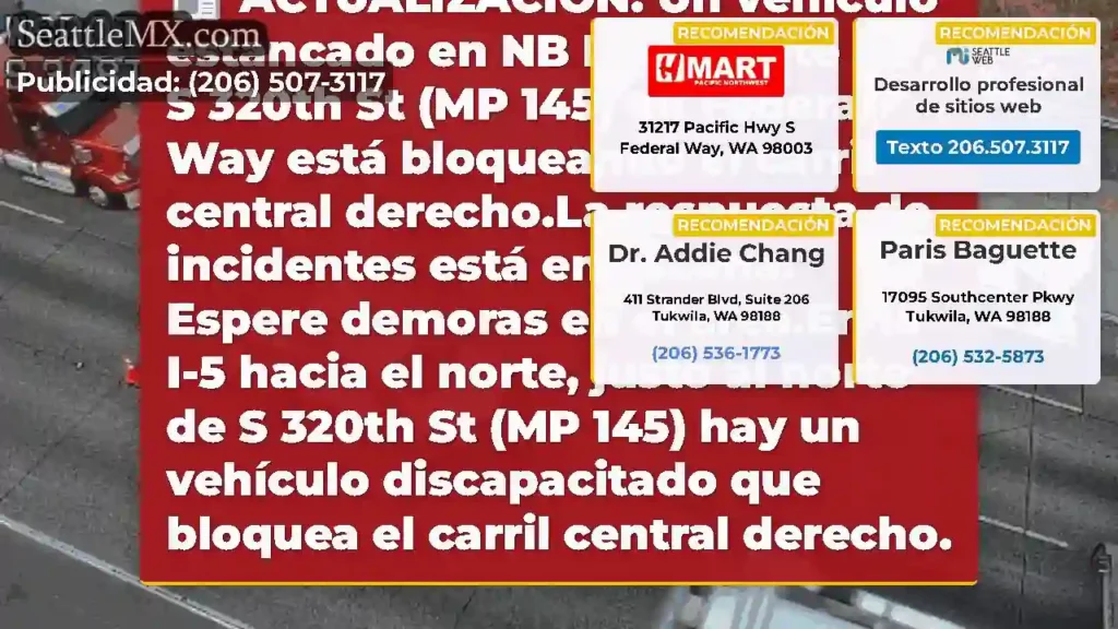 ACTUALIZACIÓN: Un vehículo estancado en NB I-5 al