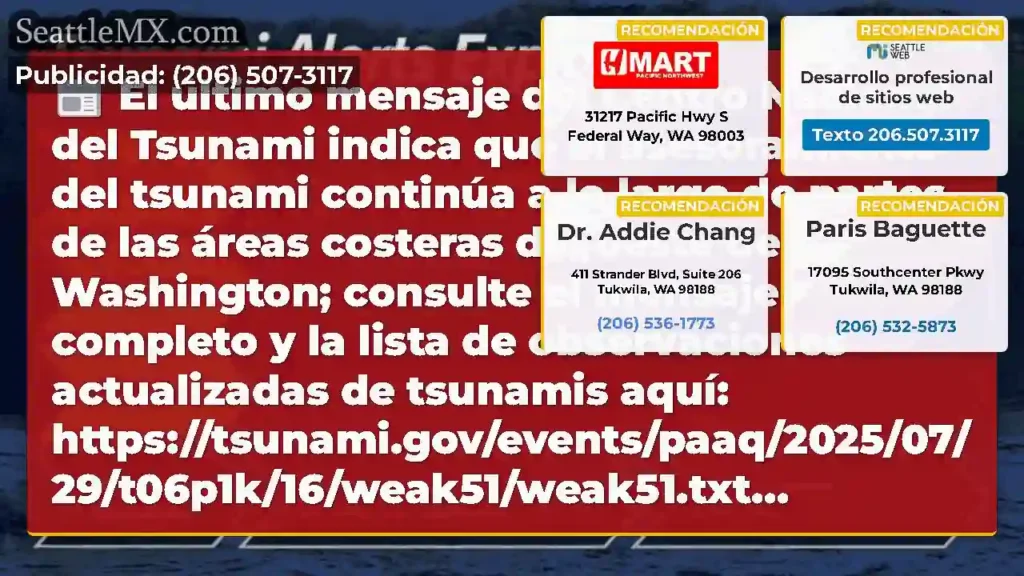El último mensaje del Centro Nacional del Tsunami