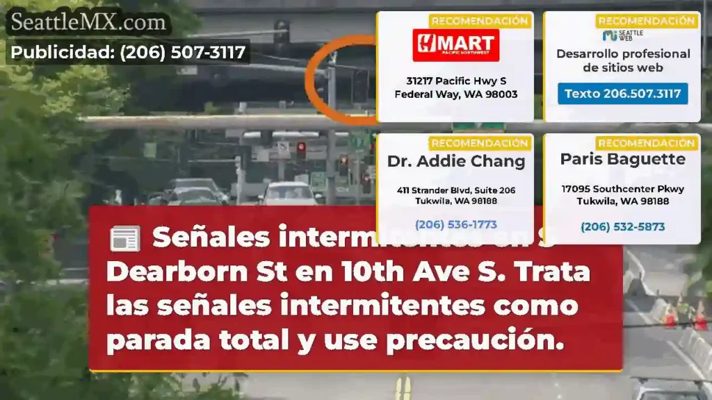 Señales intermitentes en S Dearborn St en 10th