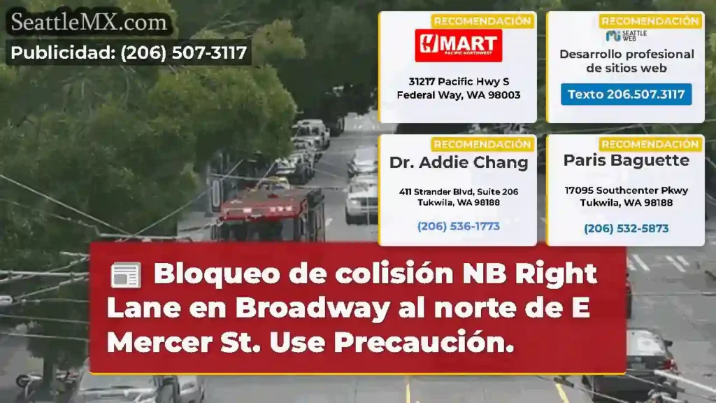 Bloqueo de colisión NB Right Lane en Broadway al