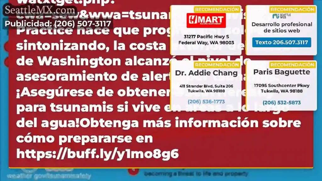 Un asesor de tsunami permanece vigente para la
