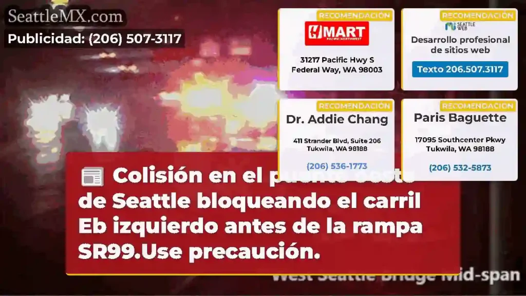 Colisión en el puente oeste de Seattle bloqueando