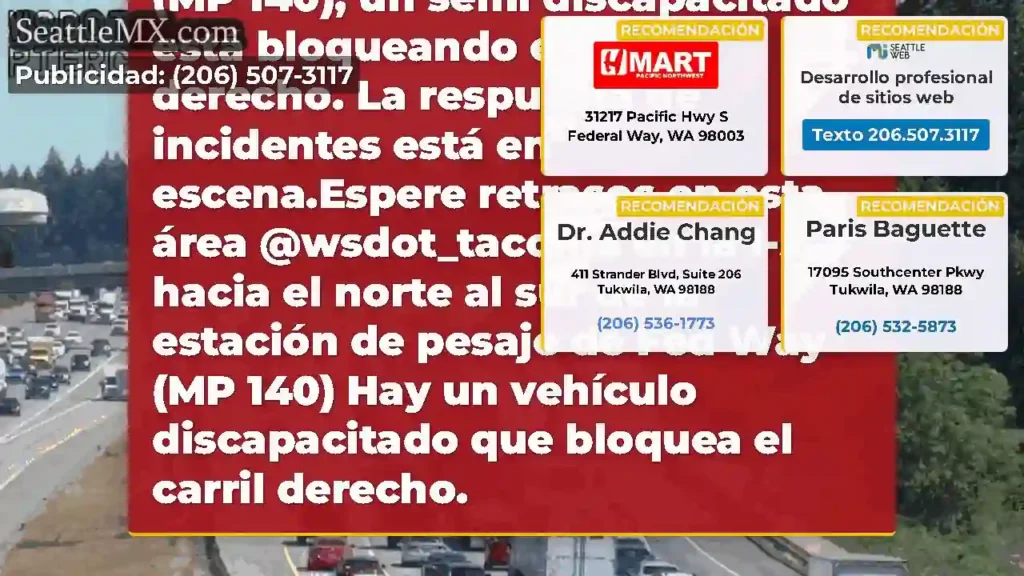 En NB I-5, justo al sur de la estación de pesaje