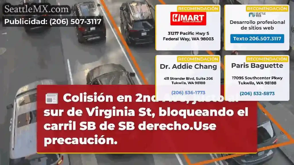 Colisión en 2nd Ave, justo al sur de Virginia St,