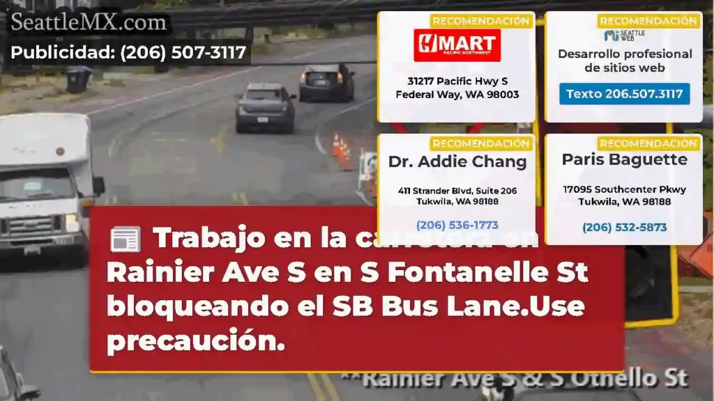 Trabajo en la carretera en Rainier Ave S en S