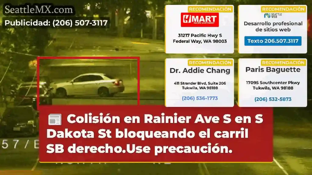 Colisión en Rainier Ave S en S Dakota St
