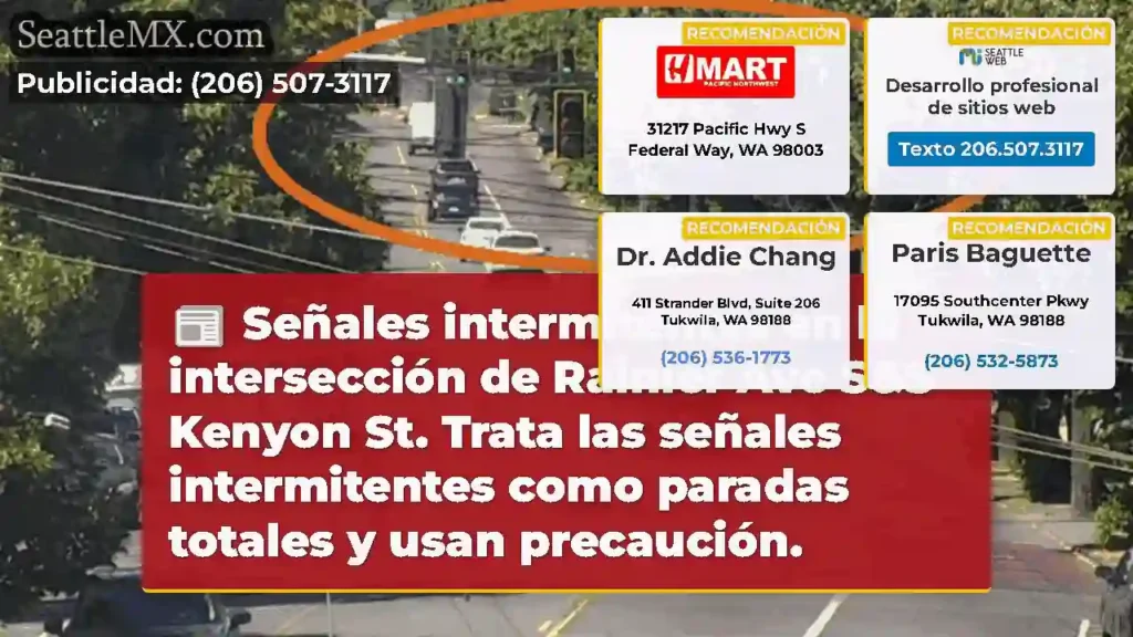 Señales intermitentes en la intersección de
