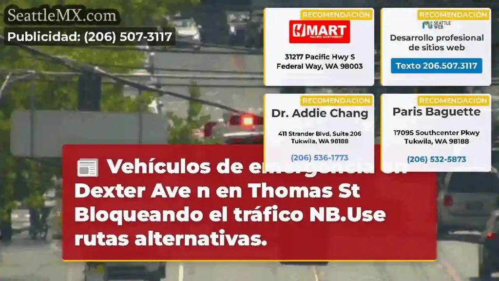 Vehículos de emergencia en Dexter Ave n en Thomas