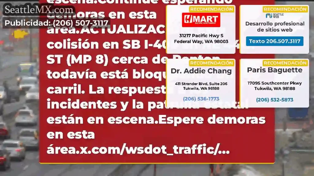 Actualización: en SB I-405 en NE 44th St (MP 8)