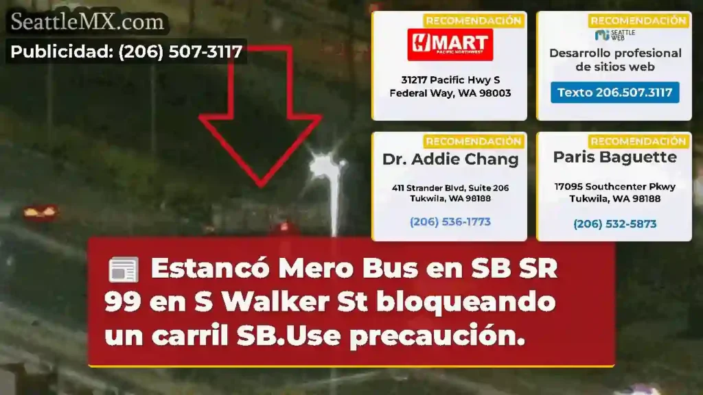 Estancó Mero Bus en SB SR 99 en S Walker St
