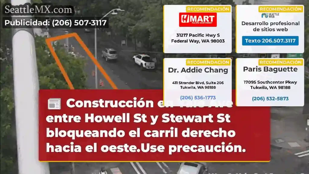 Construcción en Yale Ave entre Howell St y