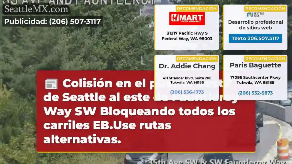 Colisión en el puente oeste de Seattle al este de