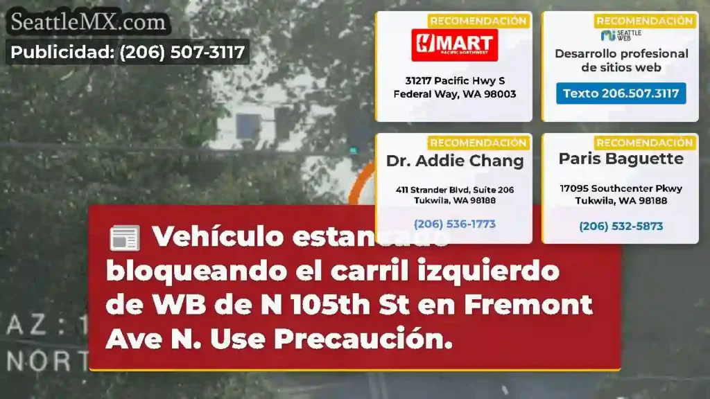 Vehículo estancado bloqueando el carril izquierdo