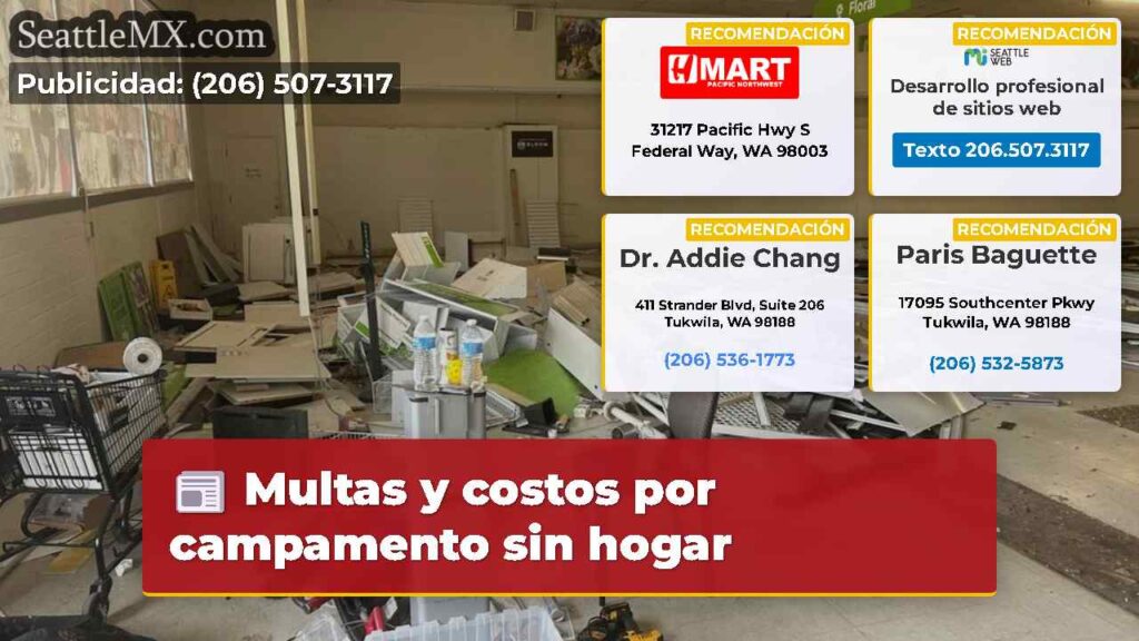 Multas y costos por campamento sin hogar