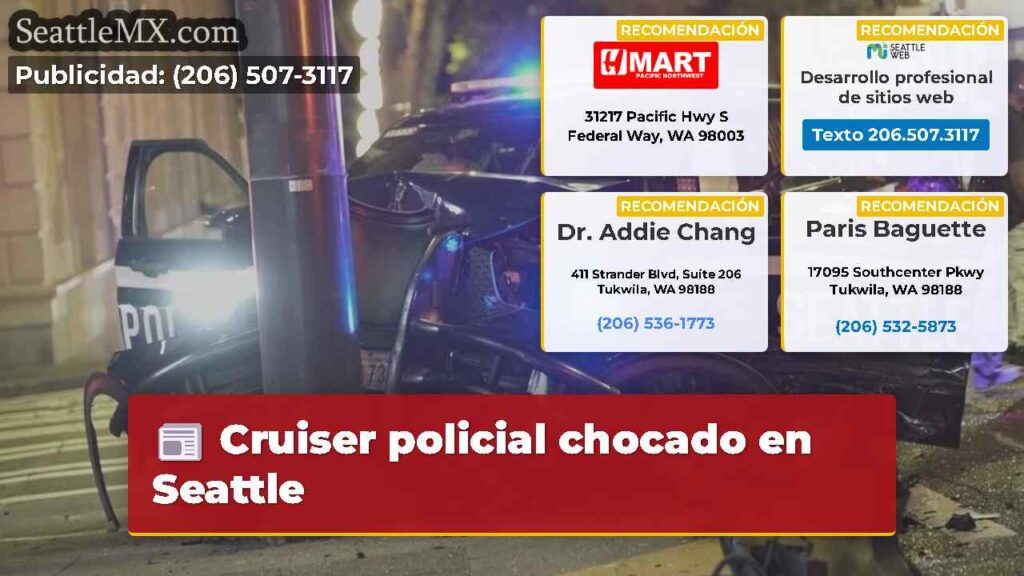 Cruiser policial chocado en Seattle