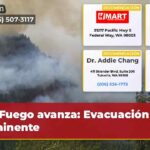 Fuego avanza Evacuación inminente
