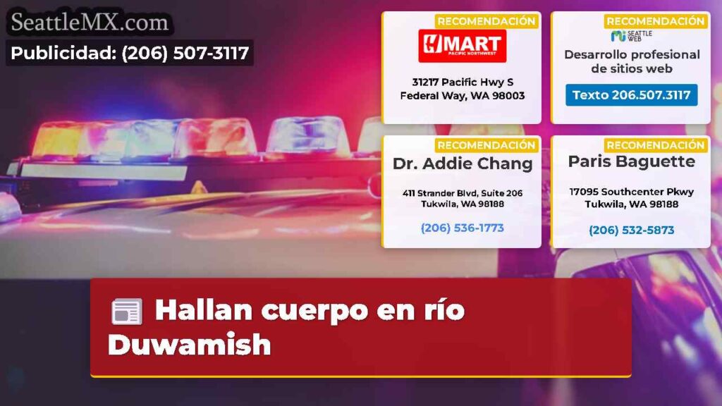 Hallan cuerpo en río Duwamish