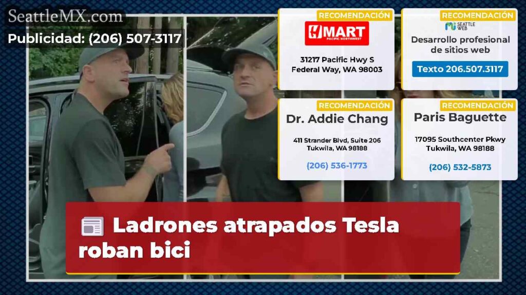 Ladrones atrapados Tesla roban bici